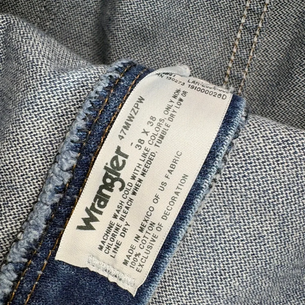 Wrangler 47MWZPW Premium Performance Regular Fit Blue Denim Jeans Mens 38x36
